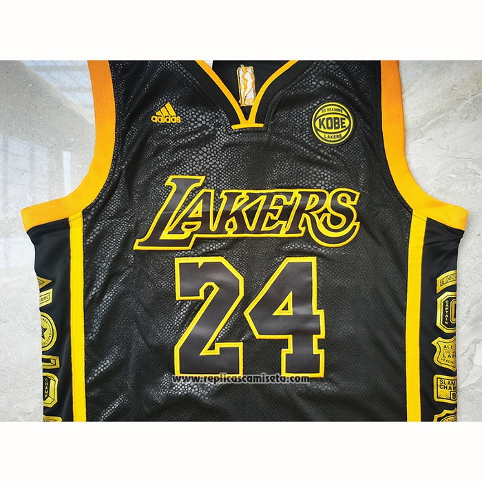 Camiseta Los Angeles Lakers Kobe Bryant #24 Retired Negro